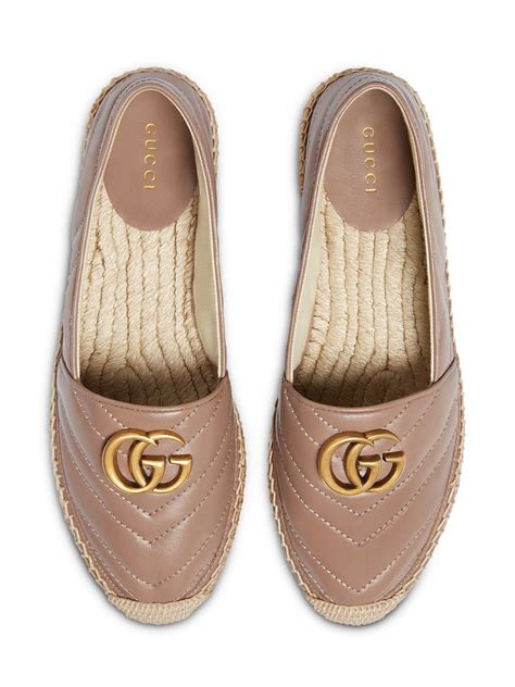 gucci leather espadrille with double g|Gucci leather espadrilles women.